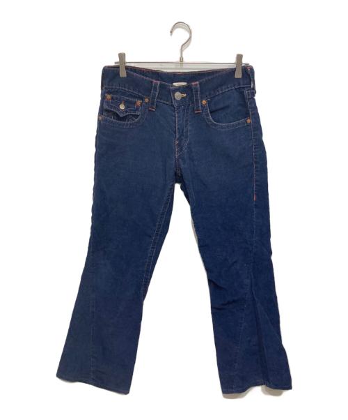 TRUE RELIGION（トゥルー レリジョン）TRUE RELIGION (トゥルー レリジョン) JOEY コーデュロイフレアパンツ ネイビー サイズ:SIZE 76cm (W30)の古着・服飾アイテム