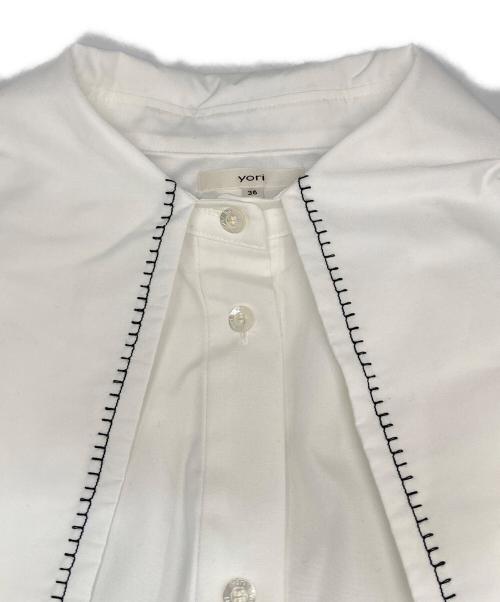 YORI（ヨリ）yori (ヨリ) セーラーリボンシャツ ホワイト サイズ:36の古着・服飾アイテム