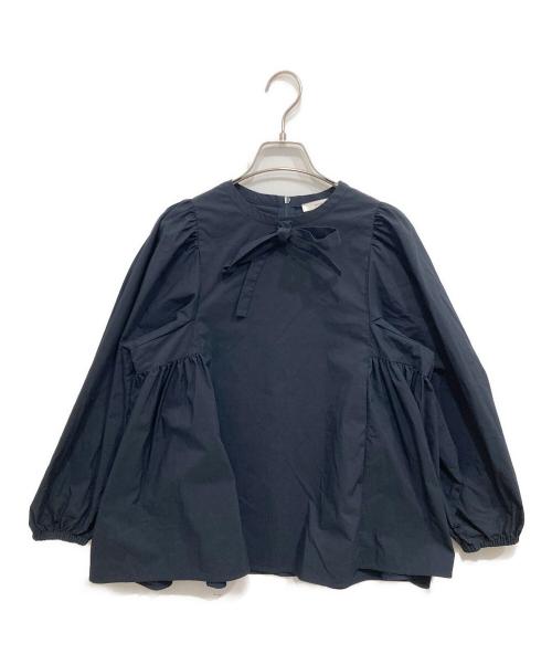 YORI（ヨリ）yori (ヨリ) サイドギャザーブラウス ネイビー サイズ:36の古着・服飾アイテム