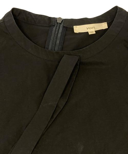 YORI（ヨリ）yori (ヨリ) サイドギャザーブラウス ネイビー サイズ:36の古着・服飾アイテム