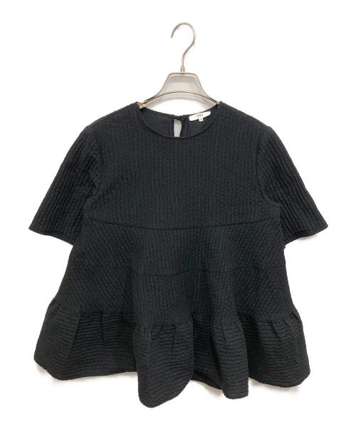 YORI（ヨリ）yori (ヨリ) フクレティアードブラウス ブラック サイズ:38の古着・服飾アイテム