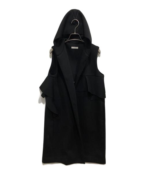 YORI（ヨリ）yori (ヨリ) ボンディングロングジレ ブラック サイズ:freeの古着・服飾アイテム