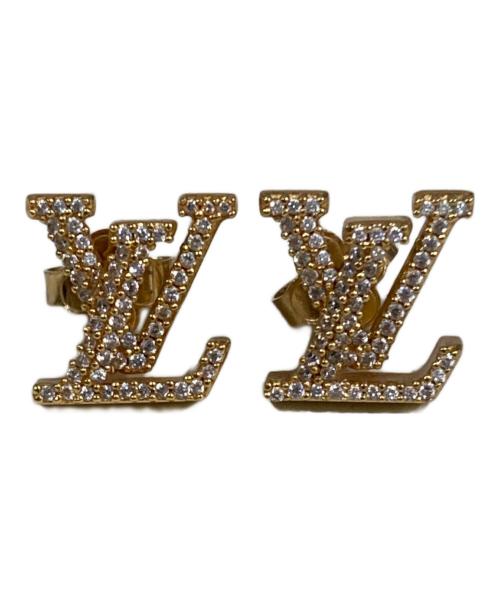 LOUIS VUITTON（ルイ ヴィトン）LOUIS VUITTON (ルイ ヴィトン) LV アイコニック ストラス/LVロゴラインストーンピアス ゴールドの古着・服飾アイテム