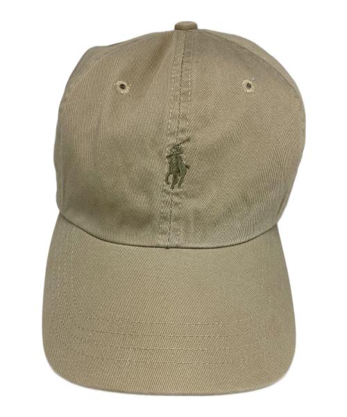 RALPH LAUREN（ラルフローレン）RALPH LAUREN (ラルフローレン) ロゴ刺繍キャップ ベージュの古着・服飾アイテム