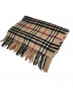 BURBERRY LONDONバーバリーロンドン）の古着「ノバチェックカシミヤマフラー」｜ベージュ