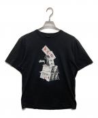 stussyステューシー）の古着「House Of Cards Tee/プリントTシャツ」｜ブラック