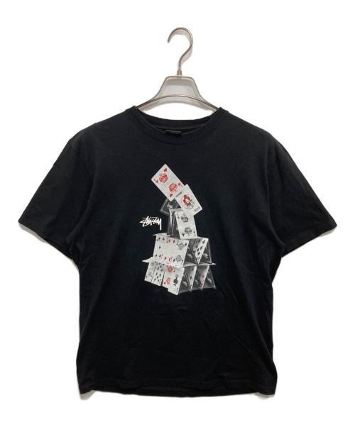stussy（ステューシー）stussy (ステューシー) House Of Cards Tee/プリントTシャツ ブラック サイズ:Mの古着・服飾アイテム