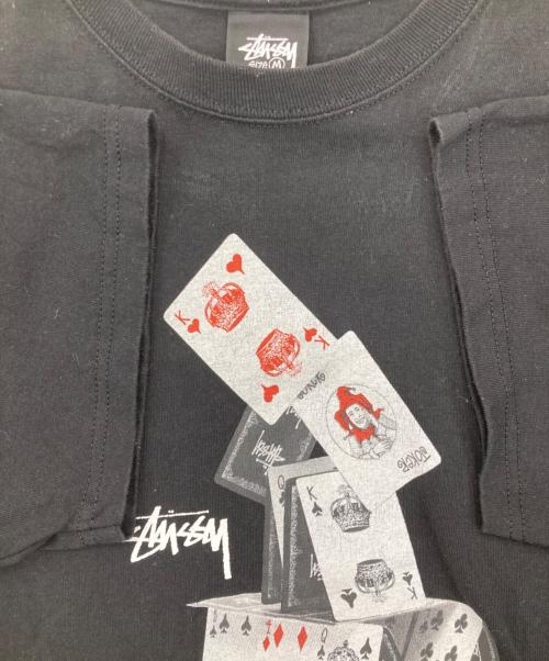 stussy（ステューシー）stussy (ステューシー) House Of Cards Tee/プリントTシャツ ブラック サイズ:Mの古着・服飾アイテム