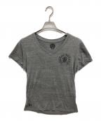 CHROME HEARTSクロムハーツ）の古着「ホースシュー星条旗VネックTシャツ」｜グレー