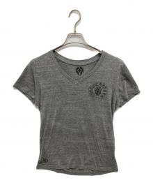 CHROME HEARTS（クロムハーツ）の古着「ホースシュー星条旗VネックTシャツ」｜グレー