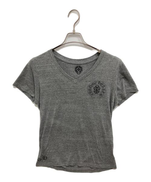 CHROME HEARTS（クロムハーツ）CHROME HEARTS (クロムハーツ) ホースシュー星条旗VネックTシャツ グレー サイズ:Mの古着・服飾アイテム