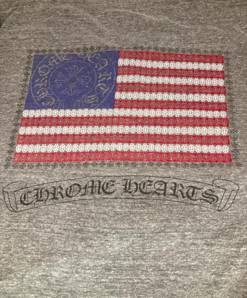 CHROME HEARTS（クロムハーツ）CHROME HEARTS (クロムハーツ) ホースシュー星条旗VネックTシャツ グレー サイズ:Mの古着・服飾アイテム
