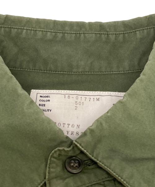 sacai（サカイ）sacai (サカイ) ドローコードシャツ カーキ サイズ:2の古着・服飾アイテム