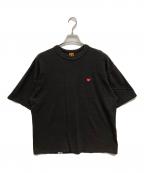 HUMAN MADEヒューマンメイド）の古着「ハート刺繍ロゴTシャツ」｜ブラック