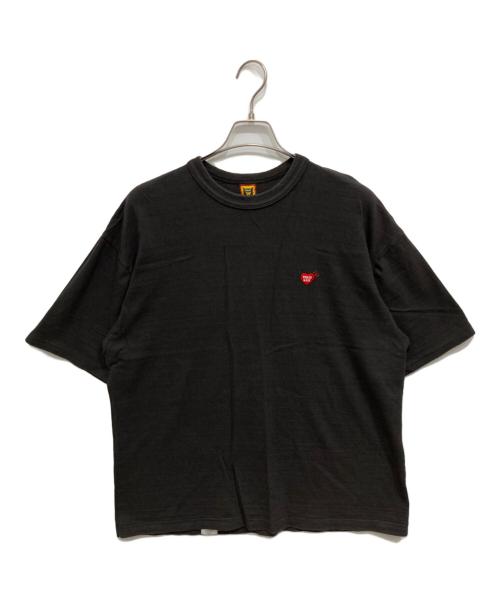 HUMAN MADE（ヒューマンメイド）HUMAN MADE (ヒューマンメイド) ハート刺繍ロゴTシャツ ブラック サイズ:２XLの古着・服飾アイテム