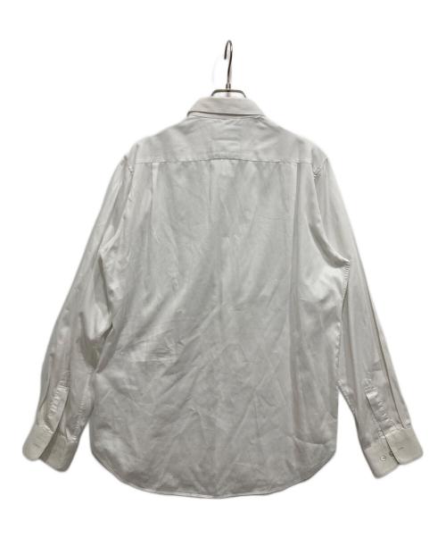 MIHARA YASUHIRO（ミハラヤスヒロ）MIHARA YASUHIRO (ミハラヤスヒロ) ニット切替シャツ ホワイト×ネイビー サイズ:50の古着・服飾アイテム