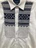 中古・古着 MIHARA YASUHIRO (ミハラヤスヒロ) ニット切替シャツ ホワイト×ネイビー サイズ:50：9000円
