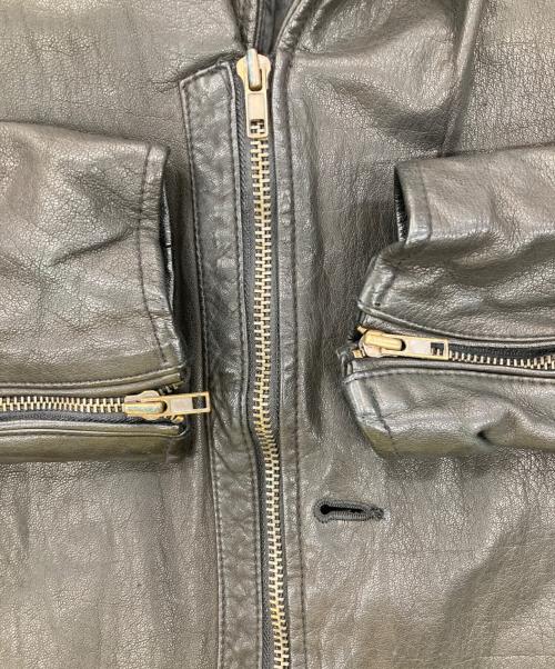 NCB（エヌシービー）NCB (エヌシービー) カウレザージャケット ブラック サイズ:XLの古着・服飾アイテム