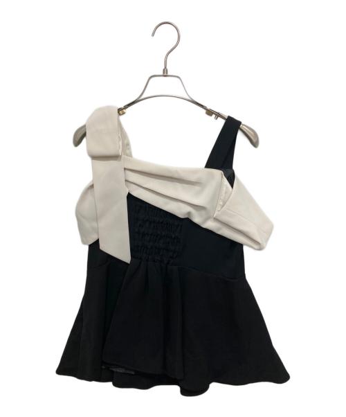 Rirandture（リランドチュール）Rirandture (リランドチュール) オフショルリボンペプラムトップス ブラック サイズ:１の古着・服飾アイテム
