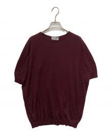 JOHN SMEDLEY（ジョンスメドレー）の古着「シーアイランドコットン半袖ニット」｜パープル