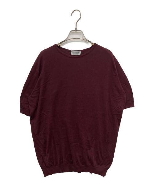 JOHN SMEDLEY（ジョンスメドレー）JOHN SMEDLEY (ジョンスメドレー) シーアイランドコットン半袖ニット パープル サイズ:Lの古着・服飾アイテム