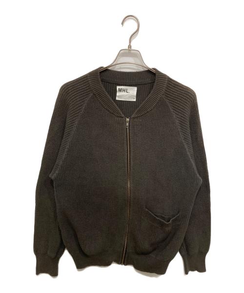 MHL（マーガレットハウエル）MHL (マーガレットハウエル) ジップアップニットジャケット ブラウン サイズ:Mの古着・服飾アイテム