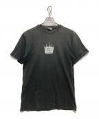 stussyステューシー）の古着「KING SIZE CROWN LOGO/90’s両面プリントTシャツ」｜ブラック