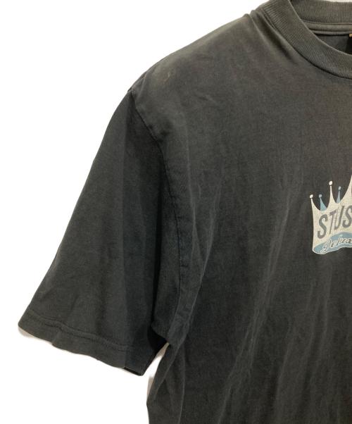 stussy（ステューシー）stussy (ステューシー) KING SIZE CROWN LOGO/90’s両面プリントTシャツ ブラック サイズ:Lの古着・服飾アイテム