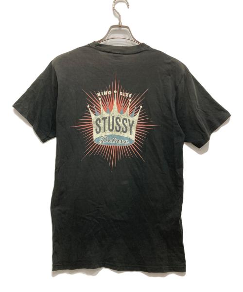 stussy（ステューシー）stussy (ステューシー) KING SIZE CROWN LOGO/90’s両面プリントTシャツ ブラック サイズ:Lの古着・服飾アイテム