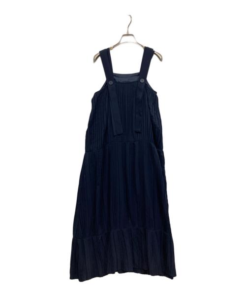 UNCF（ユーエヌシーエフ）UNCF (ユーエヌシーエフ) ノースリーブプリーツワンピース ネイビー サイズ:FREEの古着・服飾アイテム