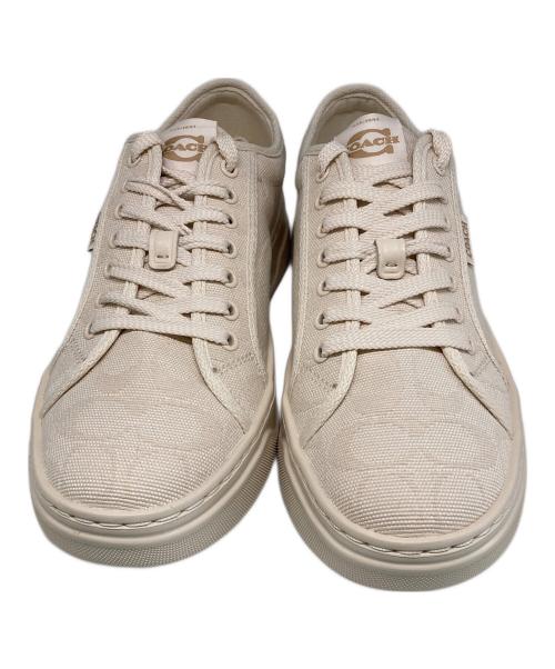 COACH（コーチ）COACH (コーチ) CANVAS SNKR/シグネチャー柄スニーカー ベージュ サイズ:SIZE US8 未使用品の古着・服飾アイテム