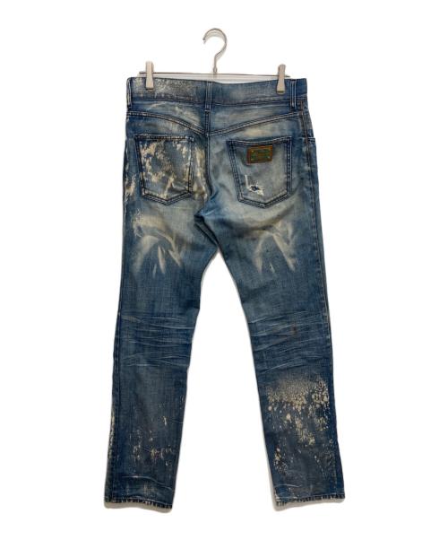 DOLCE & GABBANA（ドルチェ＆ガッバーナ）DOLCE & GABBANA (ドルチェ＆ガッバーナ) 00'Sブリーチ加工デニムパンツ インディゴ サイズ:SIZE 46の古着・服飾アイテム