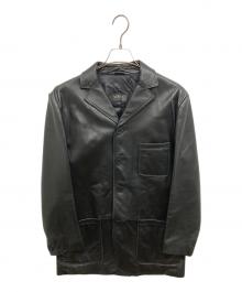 VERSACE CLASSIC（ヴェルサーチクラシック）の古着「4Bレザーコート」｜ブラック