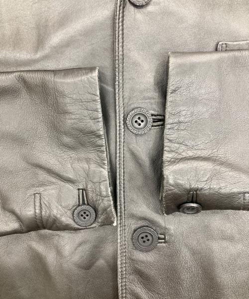 VERSACE CLASSIC（ヴェルサーチクラシック）VERSACE CLASSIC (ヴェルサーチクラシック) 4Bレザーコート ブラック サイズ:SIZE 50の古着・服飾アイテム