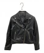 green label relaxingグリーンレーベルリラクシング）の古着「ラムレザーライダースジャケット」｜ブラック