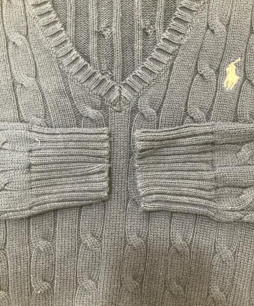 POLO RALPH LAUREN（ポロ・ラルフローレン）POLO RALPH LAUREN (ポロ・ラルフローレン) Vネックコットンニット ネイビー サイズ:Sの古着・服飾アイテム