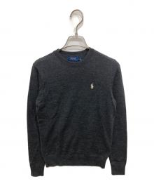POLO RALPH LAUREN（ポロ・ラルフローレン）の古着「メリノウールクルーネックニット」｜グレー