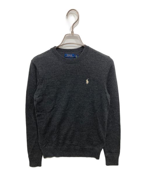 POLO RALPH LAUREN（ポロ・ラルフローレン）POLO RALPH LAUREN (ポロ・ラルフローレン) メリノウールクルーネックニット グレー サイズ:Sの古着・服飾アイテム