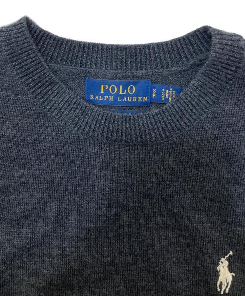 POLO RALPH LAUREN（ポロ・ラルフローレン）POLO RALPH LAUREN (ポロ・ラルフローレン) メリノウールクルーネックニット グレー サイズ:Sの古着・服飾アイテム
