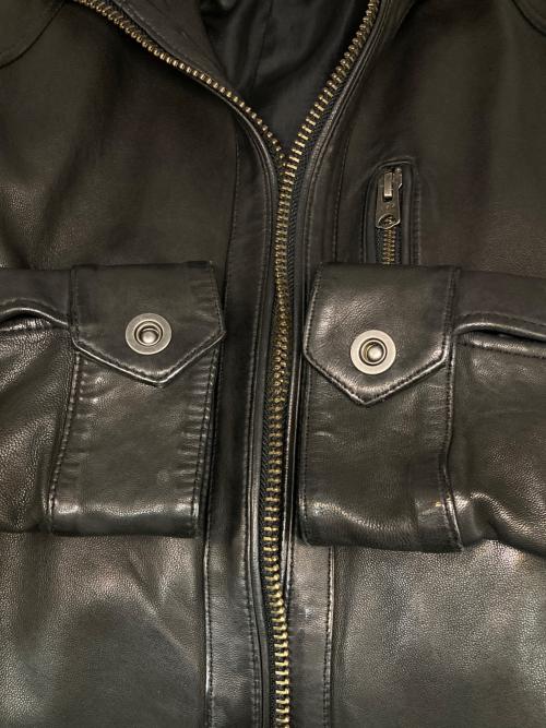 AVIREX（アヴィレックス）AVIREX (アヴィレックス) シープレザースタンドジップトラックジャケット ブラック サイズ:Mの古着・服飾アイテム
