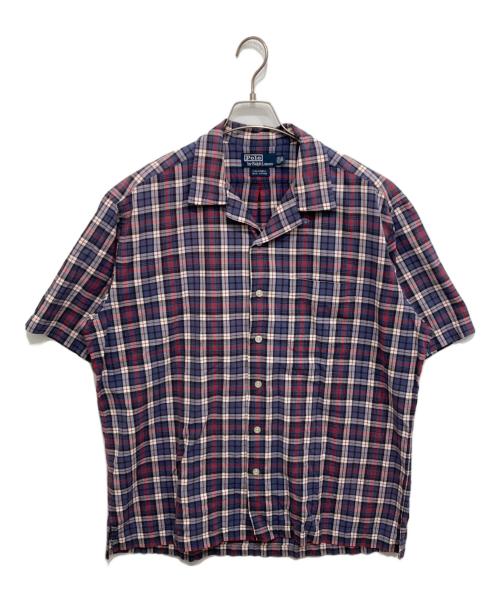 POLO RALPH LAUREN（ポロ・ラルフローレン）POLO RALPH LAUREN (ポロ・ラルフローレン) CALDWELL ボックス開襟チェックシャツ パープル サイズ:Lの古着・服飾アイテム