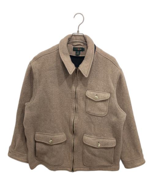J.CREW（ジェイクルー）J.CREW (ジェイクルー) 90’sウールメルトンジップアップジャケット ベージュ サイズ:XLの古着・服飾アイテム