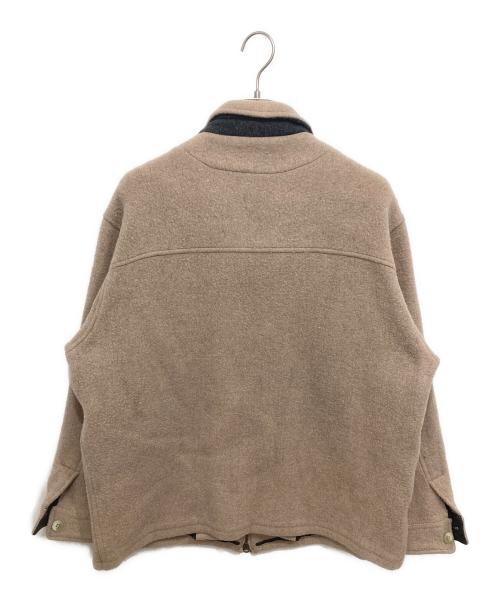 J.CREW（ジェイクルー）J.CREW (ジェイクルー) 90’sウールメルトンジップアップジャケット ベージュ サイズ:XLの古着・服飾アイテム