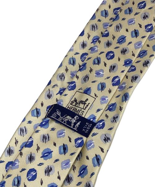 HERMES（エルメス）HERMES (エルメス) ネクタイ アイボリー×ブルー サイズ:FREEの古着・服飾アイテム