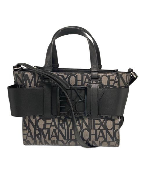 ARMANI EXCHANGE（アルマーニ エクスチェンジ）ARMANI EXCHANGE (アルマーニ エクスチェンジ) BOXロゴバックルミニハンドバッグ ブラックの古着・服飾アイテム