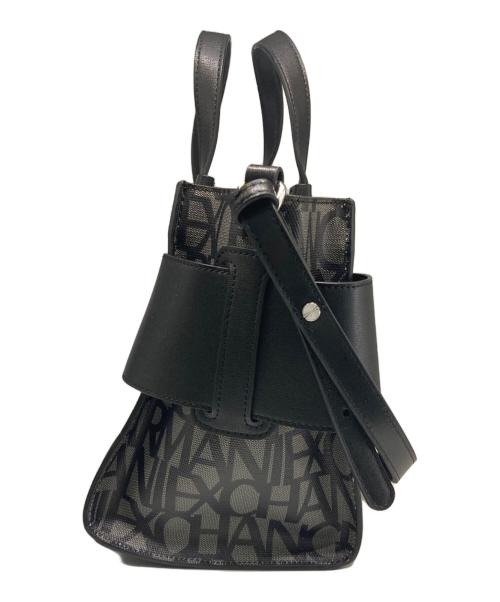 ARMANI EXCHANGE（アルマーニ エクスチェンジ）ARMANI EXCHANGE (アルマーニ エクスチェンジ) BOXロゴバックルミニハンドバッグ ブラックの古着・服飾アイテム