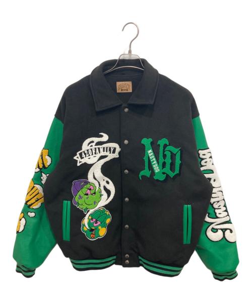 NASTY DOG（ナスティー ドッグ）nasty dog (ナスティー ドッグ) スタジャン グリーン×ブラック サイズ:Lの古着・服飾アイテム
