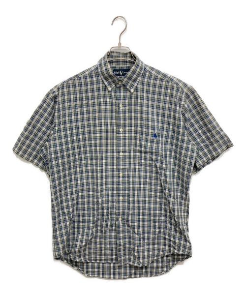 RALPH LAUREN（ラルフローレン）RALPH LAUREN (ラルフローレン) BLAKE/半袖チェックシャツ ホワイト サイズ:Sの古着・服飾アイテム