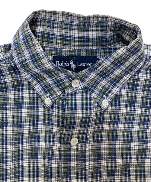 RALPH LAUREN（ラルフローレン）RALPH LAUREN (ラルフローレン) BLAKE/半袖チェックシャツ ホワイト サイズ:Sの古着・服飾アイテム