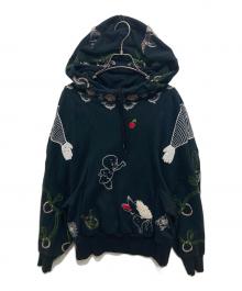 BERNHARD WILLHELM（ベルンハルト ウィルヘルム）の古着「刺繍ハイネックプルオーバーパーカー」｜ブラック